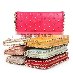 Zipper Women Purse With Rivet thumbnail-1