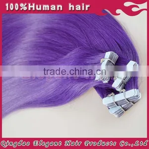 Charming Color Elegant Purple no Shedding Tangle Free Hair Weft Purple u Tip Hair Tape Hair Extensions thumbnail-1