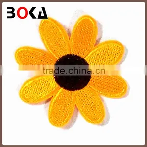 New Arrival Yellow Sunflower Embroidered Applique for Clothes Decoration Florwers Patches thumbnail-1
