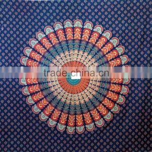 Bohemian Bedsheet Hippie 100% Cotton Gypsy Mandala Tapestry Tapestries Mandala Round Tapestry thumbnail-6