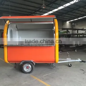 7.6*5.5ft Yellow and Orange Food Van/Street Food Vending Cart For Sales,Hot Dog Cart/Mobile Food Trailer With Big Wheels thumbnail-5