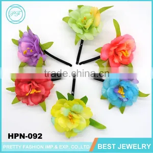 Wholesale Colorful Rose Fabric Flower Women Hair Accessories thumbnail-1