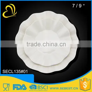 High Quality Wave Shaped White Plate Melamine Hotel Tableware thumbnail-1