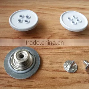 Metal Jeans Tack Button in White Matt Color For Jeans or Jackets -- J1537 thumbnail-2