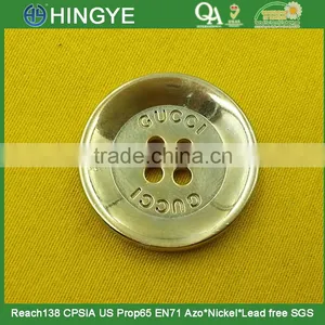 Ligh Glod High Gloss NF 4 Holes Sew-on Metal Button For Ladies Wear --- MS3426 thumbnail-1