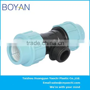 BOYAN PP Compression Pipe Fittings for Irrigation Quick Male Tee thumbnail-3