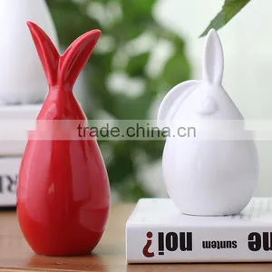 Most Popular Animal Figurine Glazed Craft Ceramic Rabbit Made in Jingdezhen thumbnail-2