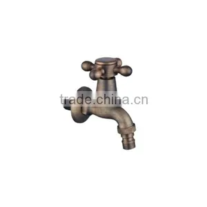 Retro In Wall Bronze Bibcock Washing Maching Cold Taps Brass Vintage Bathroom Fittings Sanitary Ware thumbnail-1