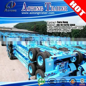 Factory Price Aotong 3 Axles 40 ft Skeleton Container Trailer , 20 ft Skeleton Semi Trailer Container Chassis thumbnail-3