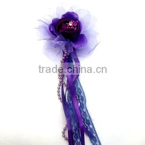Fashion Flower Brooches With Feather for Custome 02201009 thumbnail-1