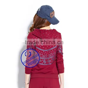 Custom Women's Navy Zip up Printing Hoodie thumbnail-6