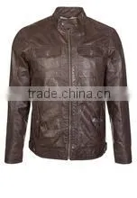Men's Leather Jackets With Stand up Collar thumbnail-1