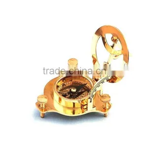 Beautiful Nautical Solid Brass Round Sundial Compass With Rosewood Box 13434 thumbnail-1