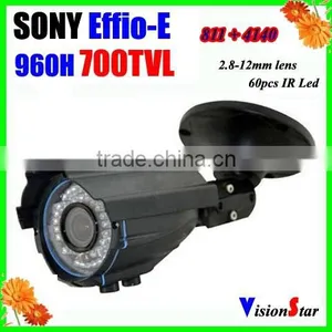 Surveillance Color Camera Outdoor 960h Ccd Sensor Sony Effio-E 700tvl Manual Zoom Lens 2.8-12mm Cctv Bullet Camera thumbnail-2