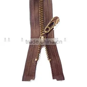 5# Metal Aluminum Zipper Plated Bronze Teeth Zipper Open End Zipper With Fancy Slider Coate Zipper thumbnail-3
