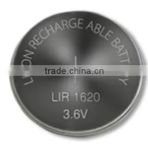 Button Cell Battery 3.6 Volt LIR1620 Lithium Rechargeable Battery Lir1620 Lir2016 thumbnail-1