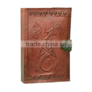 Stylish Personal Journal Celtic Embossed Lunar Magic Journal Cover Genuine Handmade Leather thumbnail-1