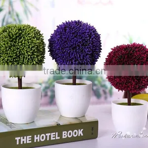 High Quality Table Decoration Artificial Topiary Grass Ball Bonsai Potted Plant thumbnail-4