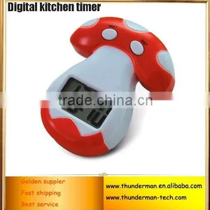 Mushroom Style LCD Display Digital Kitchen Timer With Magnetic Function thumbnail-1