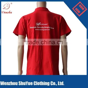 Custom Red Color Polo t Shirt With Your Own Logo ,one Color Logo t Shirt thumbnail-4