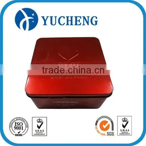 Chiese Promotion Sale Square Red Metal Small Tin Box thumbnail-1