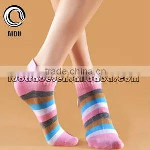 Pink Stripe Cotton Socks Crew Socks Ankle Socks thumbnail-1