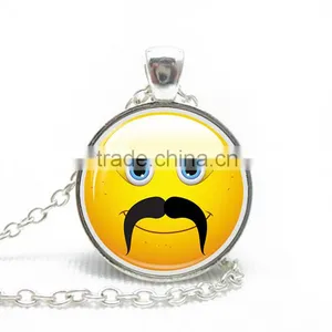 2016 New Emoji Silver Chain Pendant Emoji Sunglasses Necklace For Sale thumbnail-4