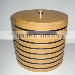 Beech Wooden Ice Bucket Beer Keg With Plastic Inner and Lid thumbnail-1