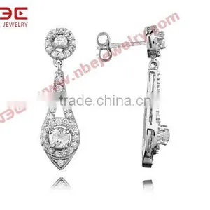 Sterling Silver Earrings With AAA CZ Stone thumbnail-1