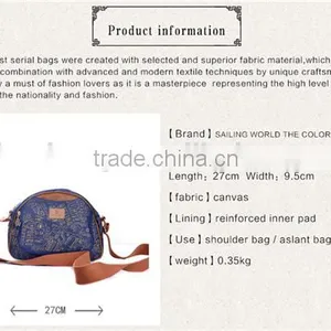Classical Chinese Handmade Folk Style Ladies Canvas Messenger Bag thumbnail-5