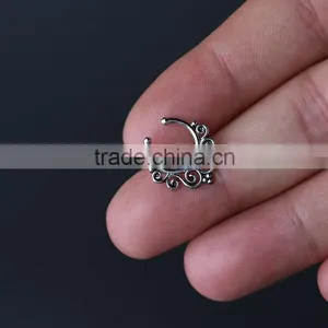 Tribal Swirls Flower Indian Fake Nose Ring thumbnail-5