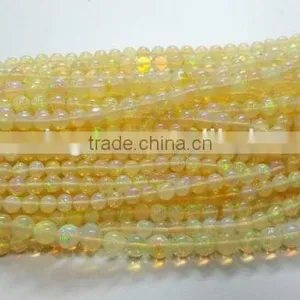 #EZZ Top Quality Round Plain Bead Strand Ethiopian Opal thumbnail-3