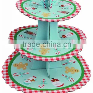 3 Tires Christmas Designed Corrugated Paper Cupcake Stands Ningbo thumbnail-2
