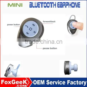 Support Music Playing Handsfree Mini Earphone Earpiece With Bluetooth Portable for Mobile Phone and Apple thumbnail-1