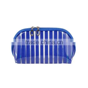 Stripe PVC Transparent Toiletry Bag Portable Travel Cosmetic Bag thumbnail-4