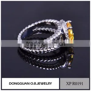 Diamond Drill Bit Engagement Ring With Yellow Diamond Wedding Ring thumbnail-5