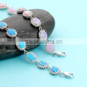 925 Sterling Silver Pink Opal Bracelet Manufacturer SBI184W-A thumbnail-2