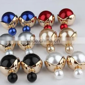 Fashion Body Jewelry Stainless Steel Gold Pearl Earring thumbnail-4