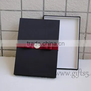 Elegant Custom Black Wedding Invitation Box With Ribbon thumbnail-4