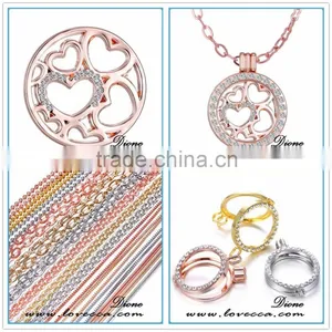 Cheap Wholesale Full Crystal Round Pendant Coin Necklace For Women thumbnail-1