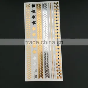 WMT096--Temporary Gold Foil Stock Tattoo Sticker thumbnail-1