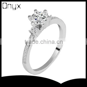 925 Sterling Silver Mother and Son Design Busting Ring With Zircon thumbnail-1