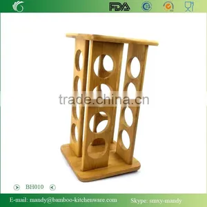 BH010 Bamboo Material Pepper Spice Rack | Spice Bottle Display Holder | Bamboo Rack | Bamboo Spices Organization thumbnail-1