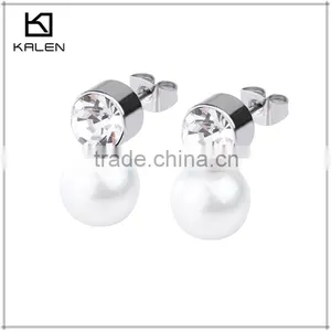 Vogue Big Pearl, Flower With Fake Diamond Design Jewelry From China KALEN JEWELRY thumbnail-3