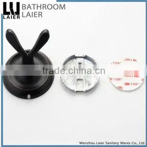 Popular Unique Design Zinc Alloy ORB Finishing Bathroom Accessories Wall Mounted Double Robe Hook thumbnail-5