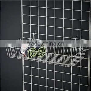 Iron Material Slatwall Gridwall Wire Display Basket thumbnail-4