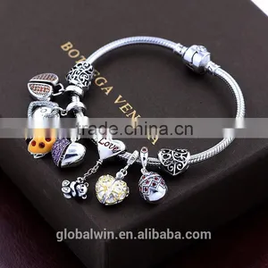 New Fashion Silver Bead Handcraft Custom Silver Charm Hollow Out Round Silver Bead Engraved S925 Fashion Jewelry T045 thumbnail-3