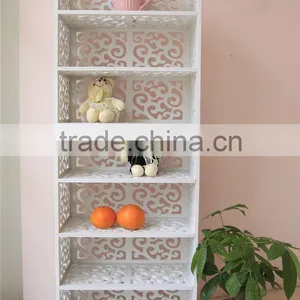 Carved Pattern Household Plastic Storage Rack in White Color FH-BL0742 thumbnail-1