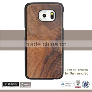 2016 New Arrival Original Wood Logs Case Blank Hard Back Wooden Cell Phone Case For Samsung S6 Case Bamboo Factory Price thumbnail-1