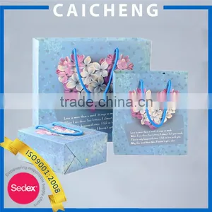 Promotional Christmas Gift Paper Bag With Ribbon Handle thumbnail-5